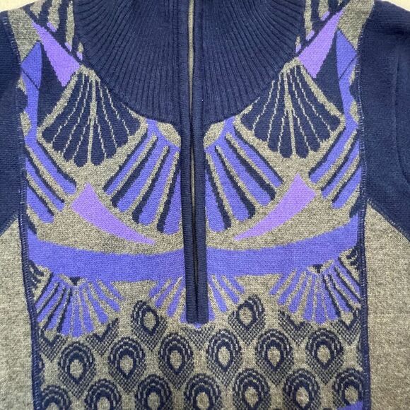 Title Nine S Athletic Dress 1/4 Zip Xtra Fine Merino Wool Knee Length Purpl Gray - Picture 2 of 16